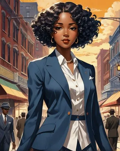 business woman,businesswoman,business girl,afrofuturism,black professional,business women,Illustration,Realistic Fantasy,Realistic Fantasy 21