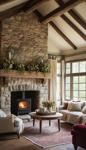 wooden beams,fireplaces,fire place,fireplace,mantels,family room,inglenook,christmas fireplace,coziness,coziest,sitting room,overmantel,luxury home interior,warm and cozy,new england style house,home interior,country cottage,chimneypiece,highgrove,vaulted ceiling,Illustration,Paper based,Paper Based 28