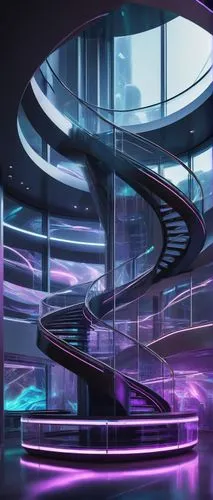 spaceship interior,spiral staircase,futuristic landscape,futuristic architecture,futuristic art museum,vanu,arcology,winding staircase,ufo interior,3d background,circular staircase,staircase,sky space concept,cyberspace,art deco background,tron,spiral background,silico,spiral stairs,cartoon video game background,Conceptual Art,Daily,Daily 32