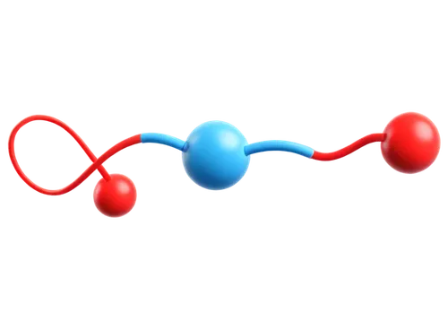 Oxygen molecule model, 3D illustration, blue and red atoms, chemical bonds, molecular structure, transparent background, close-up shot, soft focus, ambient lighting, educational composition, simple cl