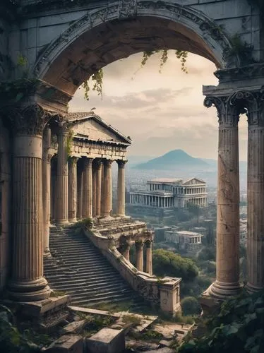 pergamon,greek temple,ancient rome,panagora,acropolis,the parthenon,parthenon,pergamum,temple of diana,ancient city,eternal city,peristyle,doric columns,caesonia,roman ancient,capitolium,hellas,athens,the ancient world,artena,Conceptual Art,Sci-Fi,Sci-Fi 03