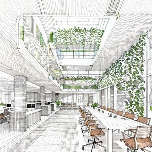 highlight the sustainable materials alone,food court,cafeteria,school design,watercolor cafe,modern office,daylighting,winter garden,archidaily,greenhouse,eco-construction,a restaurant,offices,greenho