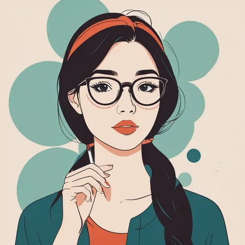 vector illustration,fashion vector,vector art,retro girl,girl with speech bubble,vector girl,vector graphic,retro woman,retro women,eyeglasses,reading glasses,dribbble,girl portrait,flat blogger icon,digital illustration,girl drawing,vector design,vector graphics,illustrator,with glasses,Illustration,Vector,Vector 01