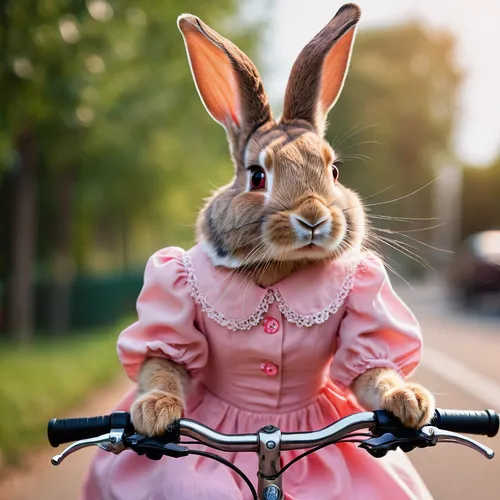 american snapshot'hare,animals play dress-up,easter bunny,bicycle clothing,bicycle ride,bicycle riding,european rabbit,woman bicycle,cycling,bicycling,electric bicycle,cottontail,hop,bicycle,road bicycle racing,bicycle racing,domestic rabbit,road bicycle,racing bicycle,stationary bicycle,Photography,General,Cinematic