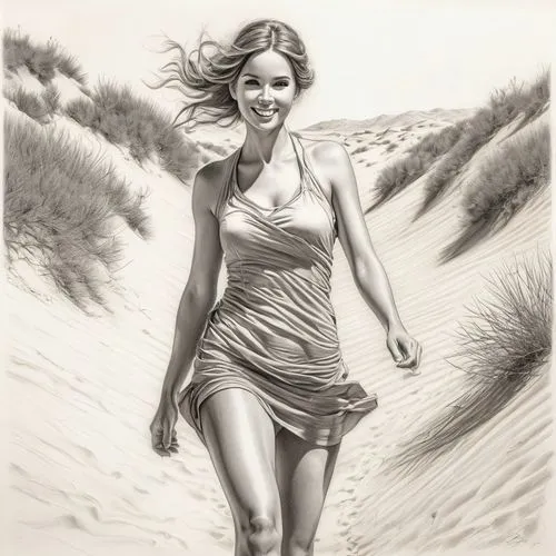 female runner,woman walking,girl on the dune,running,run uphill,sprint woman,free running,charcoal drawing,pencil drawing,pencil drawings,girl walking away,courir,little girl running,charcoal pencil,comic halftone woman,walk on the beach,biro,runing,donsky,prancing,Illustration,Black and White,Black and White 30