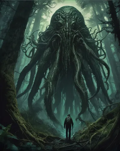 kraken,apiarium,deep sea,sci fiction illustration,undersea,supernatural creature,iridigorgia,god of the sea,symbiotic,concept art,elder,cg artwork,phobia,tentacles,game illustration,invertebrate,abyss,cephalopod,the bottom of the sea,octopus,Illustration,Realistic Fantasy,Realistic Fantasy 47