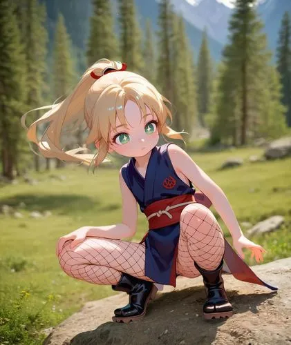 darjeeling,takikomi gohan,kayano,meteora,naruto,pigtail,pekapoo,ashitaba,yang,uruburu,shinkiari,anime 3d,kotobukiya,heidi country,mountain boots,erika,anime girl,maya,mountain hiking,japanese sakura background