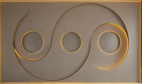 Convert this layout to a gypsum decoration for a room with hidden lighting,two circles in a square with the letter q inside,circle shape frame,penannular,volutes,saturnrings,annular,art nouveau frames