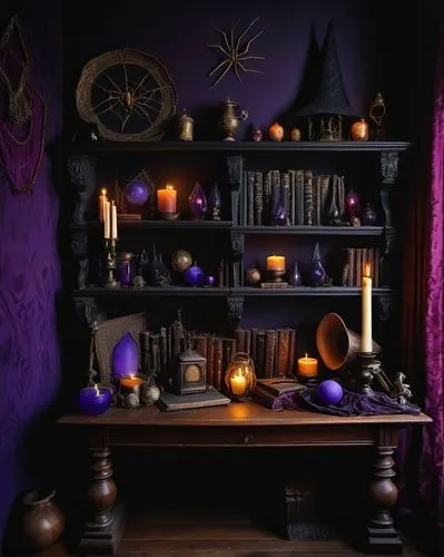 dark cabinetry,rosicrucianism,halloween background,apothecary,witch's house,halloween wallpaper,dark cabinets,rosicrucians,spellbook,halloween decor,magick,potions,tealights,candlemaker,halloween scene,purple wallpaper,witch house,vanitas,halloween frame,spells,Photography,Black and white photography,Black and White Photography 13