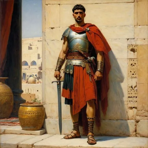 roman soldier,praetorian,rhodian,the roman centurion,carthaginian,seleucid,pyrrhus,pilate,alexios,quinctilius,macrobius,numidian,themistocles,pompeianus,juvenal,traianus,leonidas,menelaus,cyrrhus,atilius,Art,Classical Oil Painting,Classical Oil Painting 42