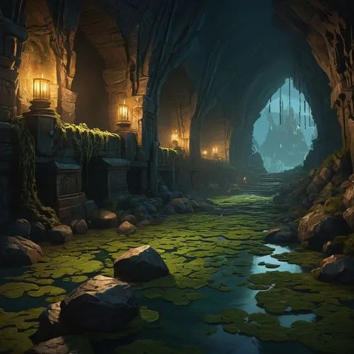 labyrinthian,hall of the fallen,elven forest,cavern,dungeon,environments,undercity,caves,lair,hollow way,swamp,underworlds,sinkala,cave on the water,cave,strangehold,riftwar,forest glade,caverns,underdark