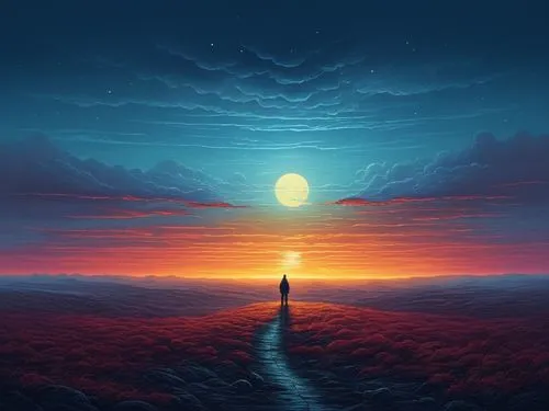 horizon,the horizon,dreamscape,horizons,sky,lunar landscape,world digital painting,moonrise,fantasy landscape,earth rise,dusk,fantasy picture,hanging moon,moonscape,fantasia,moon and star background,beautiful wallpaper,before the dawn,atmospheres,futuristic landscape,Illustration,Realistic Fantasy,Realistic Fantasy 25