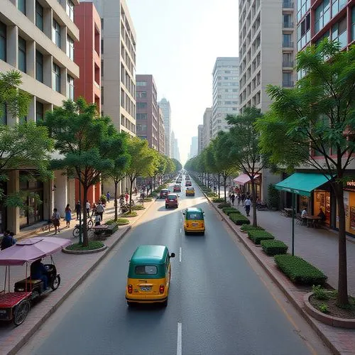 pedestrianized,hcmc,ikoyi,clarendon,city highway,abidjan,Illustration,Realistic Fantasy,Realistic Fantasy 02