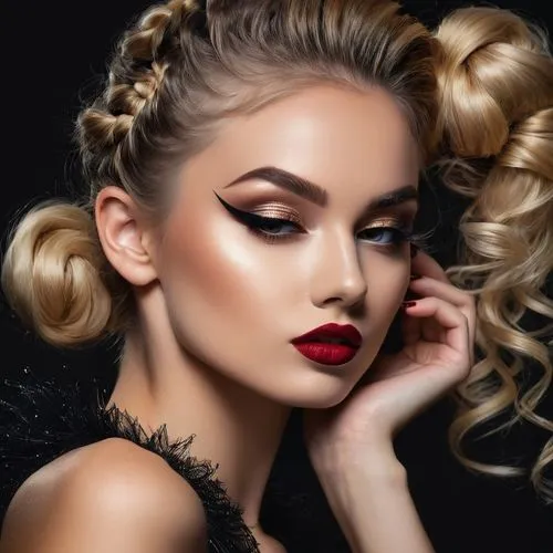 vintage makeup,red lips,makeup artist,red lipstick,contoured,updo,injectables,retouching,women's cosmetics,makeup,vanderhorst,chignon,romantic look,eyes makeup,glam,glammed,airbrushed,hairdressing salon,upbraid,penteado,Photography,General,Fantasy