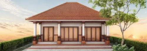 3d rendering,render,rumah gadang,build by mirza golam pir,bungalow,3d render,wooden house,temple fade,traditional house,3d rendered,garden elevation,crown render,small house,house roof,wooden church,r