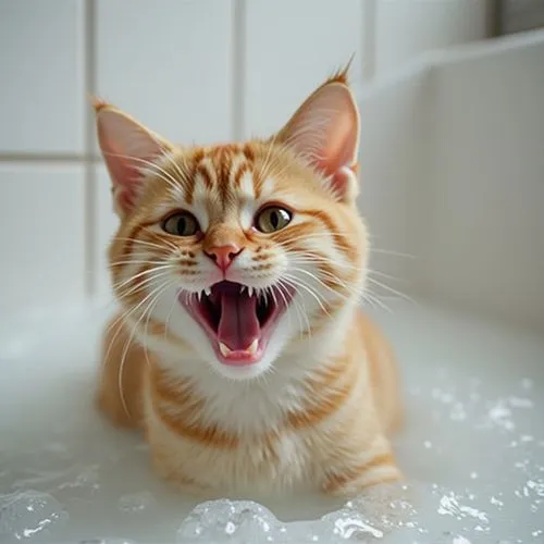 water bath,orange tabby cat,funny cat,taking a bath,ginger kitten,ginger cat