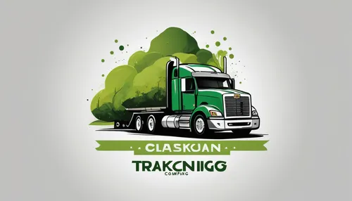 Create an eco-friendly and sustainable logo for a green-conscious trucking company.,logging truck,freight transport,tractor trailer,truck driver,trucking,drop shipping,commercial vehicle,truck racing,