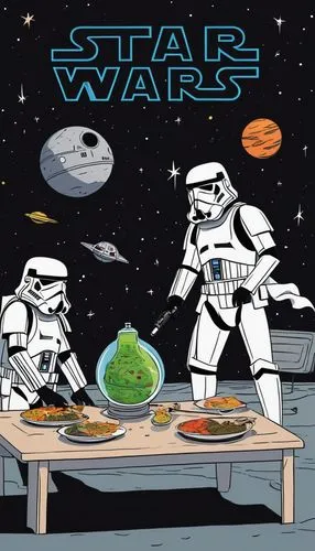 gastronomes,placemats,starwars,star wars,star kitchen,vaderland,Illustration,Children,Children 06