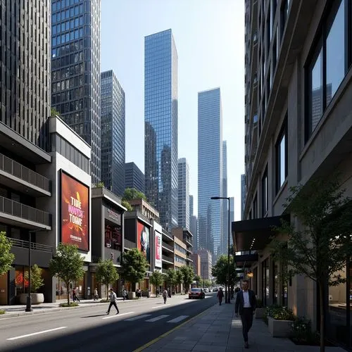 renderings,citycenter,hudson yards,3d rendering,yonge,pedestrianized,costanera center,wangfujing,business district,new york streets,5th avenue,tishman,financial district,yorkville,streetscape,shopping street,avenues,render,southcenter,streeterville