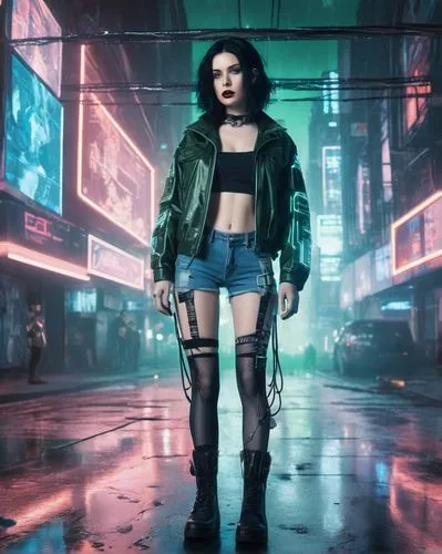 cyberpunk,grunge,marina,neon lights,dystopian,renegade,puma,futuristic,neon light,neon,80s,cyber,katana,neon arrows,femme fatale,jade,urban,electro,dystopia,electric,Photography,Documentary Photography,Documentary Photography 03