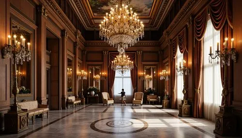 enfilade,ritzau,royal interior,villa d'este,entrance hall,hallway,cochere,foyer,villa cortine palace,corridor,baccarat,ornate room,neoclassical,villa balbianello,versailles,ballroom,chateau margaux,dolmabahce,venice italy gritti palace,candelabras