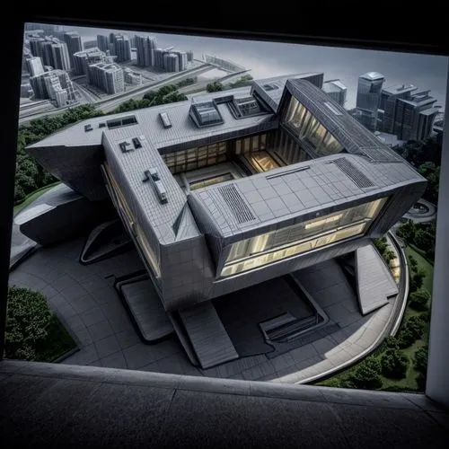 japanese architecture,3d rendering,archidaily,arq,futuristic art museum,modern architecture,futuristic architecture,glass facade,cube house,modern house,asian architecture,folding roof,jewelry（architecture）,cubic house,chinese architecture,shenzhen vocational college,hongdan center,kirrarchitecture,sejong-ro,residential house,Architecture,Small Public Buildings,Futurism,Futuristic 1