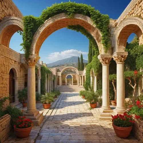 monastery israel,jerash,archways,umayyad,lebanon,monastery garden,umayyad palace,khaneh,pergola,caravanserais,caravanserai,holyland,persian architecture,mardin,alhambra,arcaded,genesis land in jerusalem,chouf,courtyard,first may jerash,Conceptual Art,Daily,Daily 19