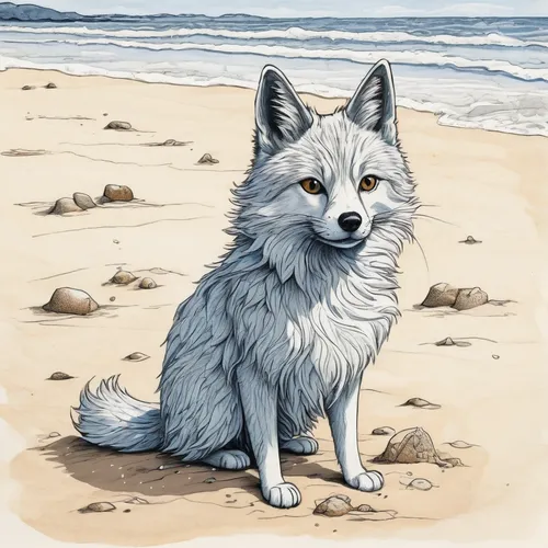 sand fox,northern inuit dog,canidae,stray dog on beach,dog illustration,beach dog,watercolor dog,rough collie,greenland dog,sakhalin husky,samoyed,collie,dog drawing,canis lupus,canadian eskimo dog,canis lupus tundrarum,australian collie,american eskimo dog,keeshond,european wolf,Illustration,Black and White,Black and White 15