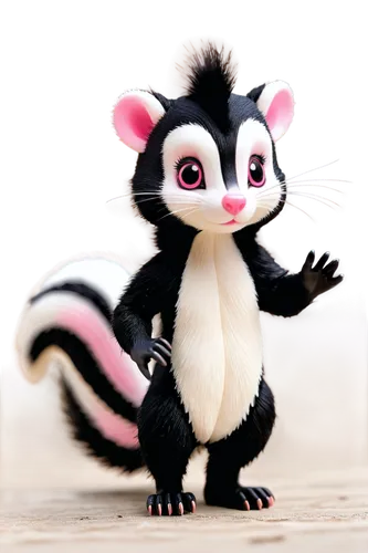 common opossum,virginia opossum,opossum,mustelid,skunk,schleich,striped skunk,madagascar,possum,ferret,weasel,cute cartoon character,sugar glider,polecat,mustelidae,aye-aye,lemur,ring-tailed,cute animal,little panda,Unique,3D,Garage Kits