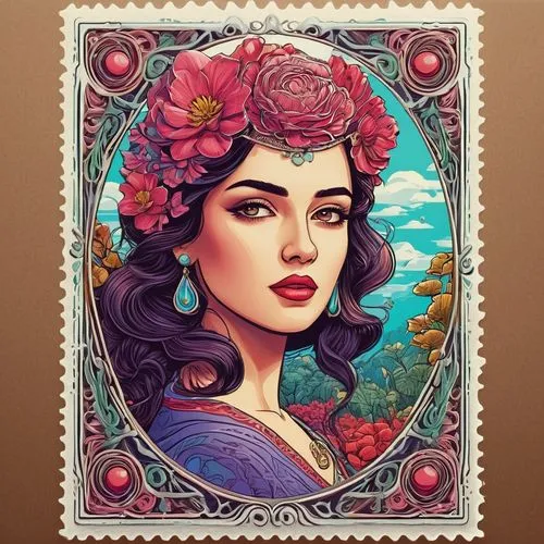 tropico,esmeralda,kahlo,gitana,frida,chicanas,Art,Artistic Painting,Artistic Painting 50