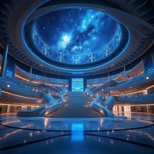 spaceship interior,ufo interior,planetarium,sky space concept,musical dome,planetariums,hemicycle,theater stage,futuristic art museum,immenhausen,imax,spaceship space,theatre stage,spaceport,atrium,sulaco,eckankar,stargates,starbase,starscape,Photography,General,Realistic