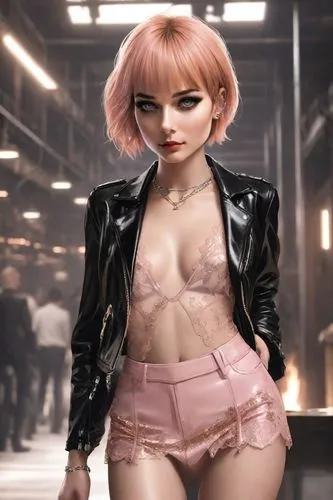 pink leather,rubber doll,xcx,neopolitan,mesmero,barbie,Digital Art,Character Design