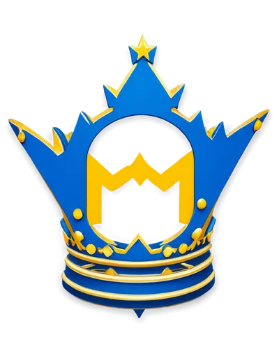 Realistic, Madrid logo, golden crown, blue circle, seven stars, stylized letter M, modern design, metallic texture, glossy finish, central composition, close-up shot, soft lighting, high contrast, det