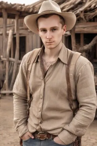 hand in pocket,a young man wearing a tan shirt and hat,shmuelevitz,shmuel,kilcher,mennonite,pardner,chlumsky