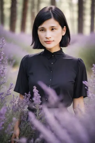 davachi,purple background,indrawati,vietnamese woman,namatbayeva,blurred background,Photography,Natural