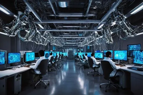 computer room,control center,the server room,data center,control desk,trading floor,telecommunications engineering,sci fi surgery room,electrical network,computer networking,computer tomography,industrial security,computer cluster,cyberspace,computed tomography,security department,computer workstation,information technology,lighting system,cyber security,Illustration,Abstract Fantasy,Abstract Fantasy 19