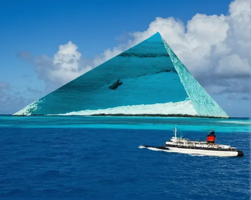 Uncover the secrets of the Bermuda Triangle.,stealth ship,catamaran,sailing orange,glass pyramid,sailing yacht,very large floating structure,eastern pyramid,keelboat,maldives mvr,atoll,trimaran,yacht 