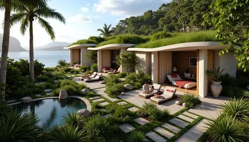 amanresorts,3d rendering,tropical house,holiday villa,mustique,phuket,render,resort,landscape design sydney,moorea,bungalows,tropical island,anantara,floating huts,khao phing kan,palm garden,phuket province,beach resort,tropical greens,renderings