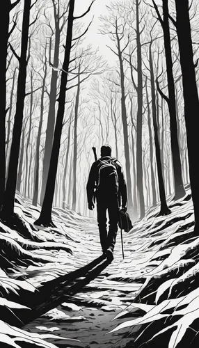 hiker,backpacking,trekking,forest walk,sci fiction illustration,the woods,the wanderer,hikers,farmer in the woods,appalachian trail,forest workers,forest man,ultramarathon,trail,hiking,walking man,hiking equipment,trail searcher munich,woodsman,free wilderness,Illustration,American Style,American Style 08