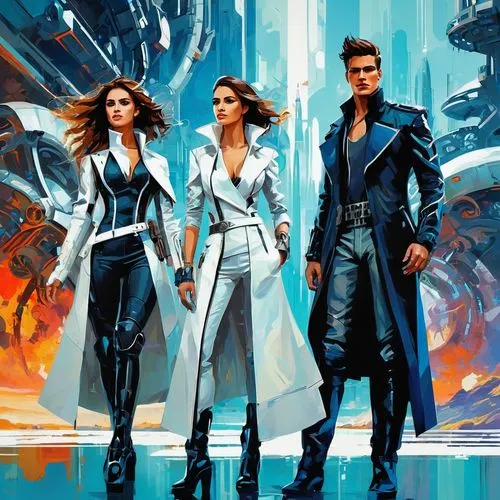 sci fiction illustration,futurians,cyberangels,cyberforce,hurlant,cyberpunks,Art,Artistic Painting,Artistic Painting 42