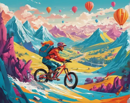 mountain biking,mountain bike,downhill mountain biking,artistic cycling,mountain paraglider,mtb,cycling,adventure sports,cyclist,biking,bike land,bicycling,bicycle,tour de france,freeride,cross-country cycling,downhill,paragliding-paraglider,gnome skiing,mountain guide,Illustration,Abstract Fantasy,Abstract Fantasy 13