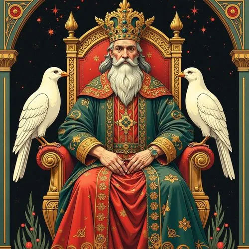 filaret,catholicos,hieromonk,patriarch,archimandrite,theoderic,emperor,saint nicholas,epiphanius,atallah,melchizedek,charlemagne,makarios,athanasius,herennius,methodius,king david,saint nicolas,evagrius,kingship,Illustration,Realistic Fantasy,Realistic Fantasy 17