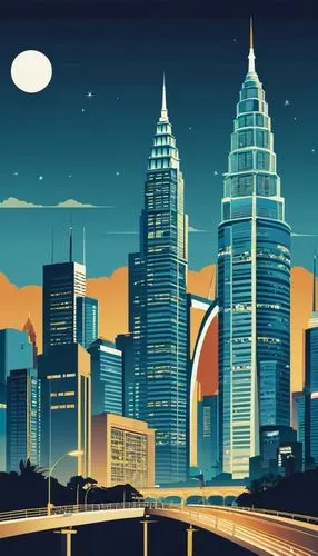 lumpur,kuala lumpur,djakarta,background vector,jayakarta,jakarta,Illustration,Retro,Retro 06