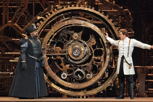 clockmaker,orrery,ship's wheel,ships wheel,bearing compass,cogwheel,astronomical clock,steampunk gears,clockwork,magnetic compass,armillary sphere,grandfather clock,steampunk,stage design,iron wheels,old opera,iron door,cogs,cog,stage curtain,Conceptual Art,Fantasy,Fantasy 25