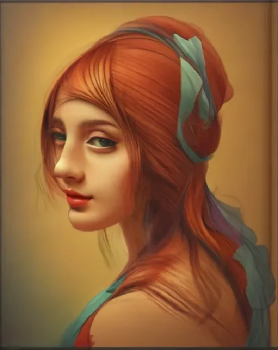 Princessin Anna Leonardo da Vinci,megara,fantasy portrait,girl portrait,nami,eilonwy,digital painting