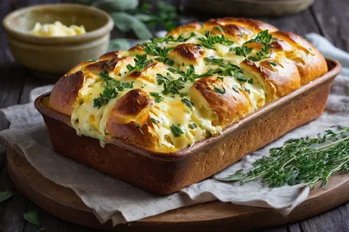 baked party bread with melted cheese butter herbs,cheese bread,butter bread,oven-baked cheese,cress bread,garlic bread,sausage bread,easter bread,brioche,potato bread,baked potatoes,potato cake,beer b