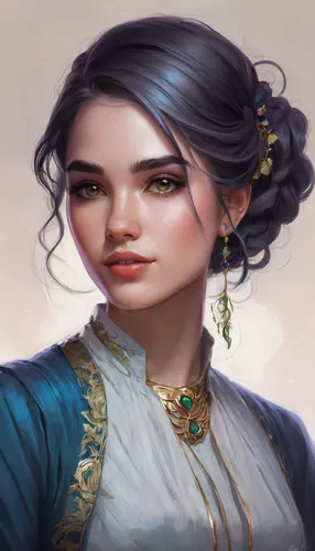 fantasy portrait,mulan,jaya,portrait background,sultana,hanbok,oriental princess,wuchang,shuanghuan noble,eurasian,dulzaina,elza,custom portrait,artemisia,cassia,jasmine,game illustration,world digital painting,jasmine blossom,romantic portrait,Conceptual Art,Fantasy,Fantasy 17