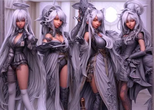 sorceresses,xenosaga,priestesses,valkyries,dark elf,cyberangels,temptresses,ororo,mages,sephiroth,angels of the apocalypse,canonesses,cuirasses,oracles,schwarzes,fembots,maidens,muharem,rhinemaidens,sindel