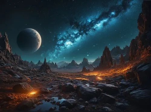 fantasy landscape,alien planet,alien world,extrasolar,lunar landscape,exoplanet,futuristic landscape,exoplanets,volcanic landscape,fantasy picture,terraforming,gliese,nightscape,moonscape,space art,desert planet,scorched earth,starscape,barsoom,habitable,Photography,General,Fantasy