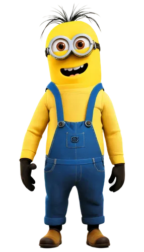 Minions, yellow skin, big eyes, goggles, overalls, funny facial expression, standing, holding bananas, bright yellow background, soft focus, warm lighting, shallow depth of field, cartoon style, vibra